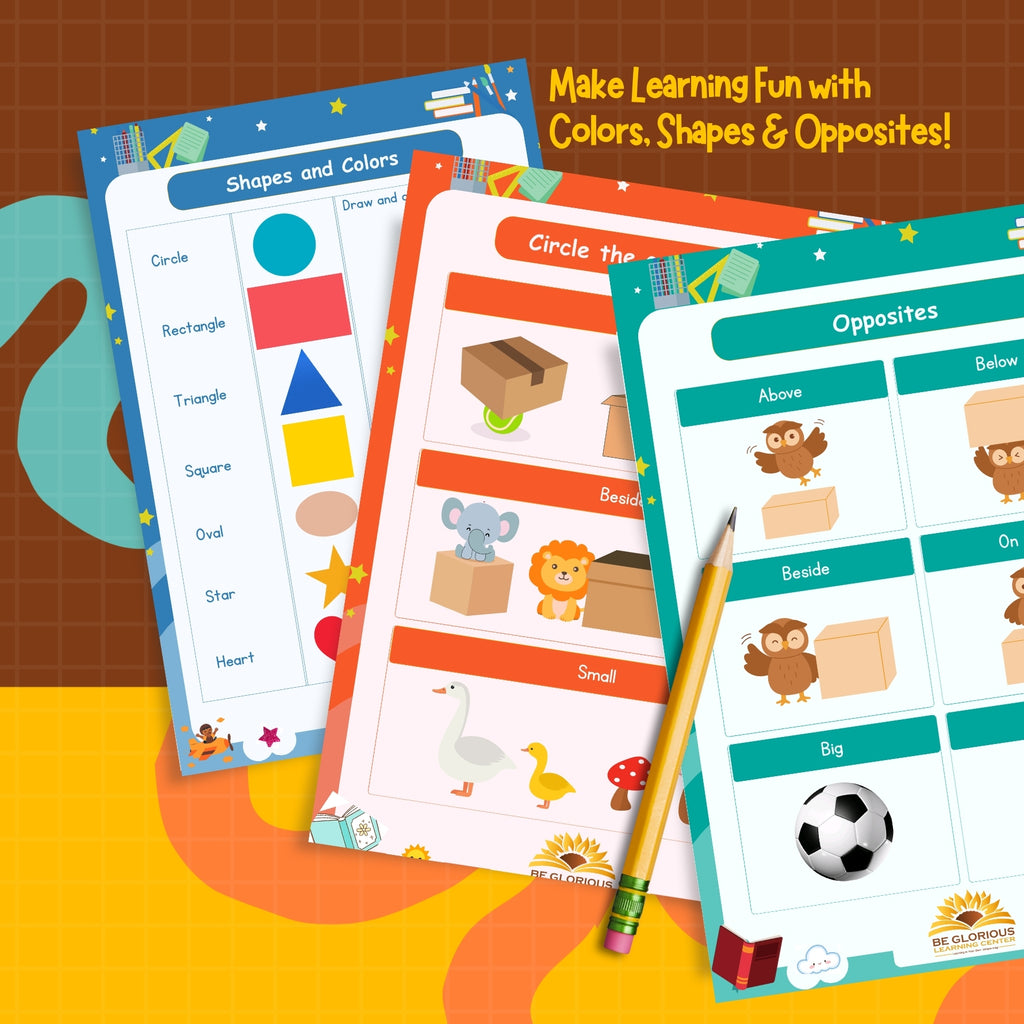Shapes, Colors & Opposites Workbook (Ages 3–6)
