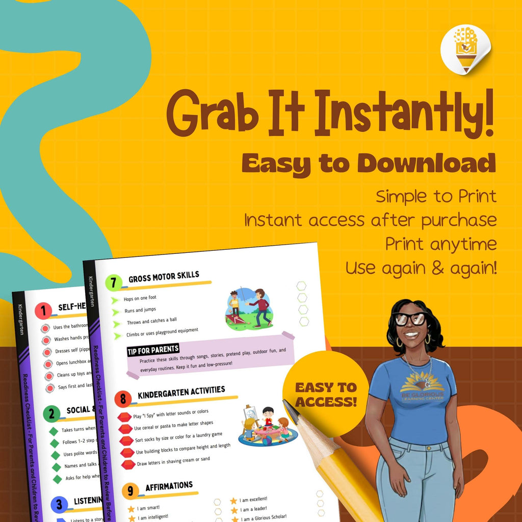 Kindergarten School Year Readiness Checklist