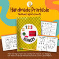 Handmade Printable Numbers Worksheets