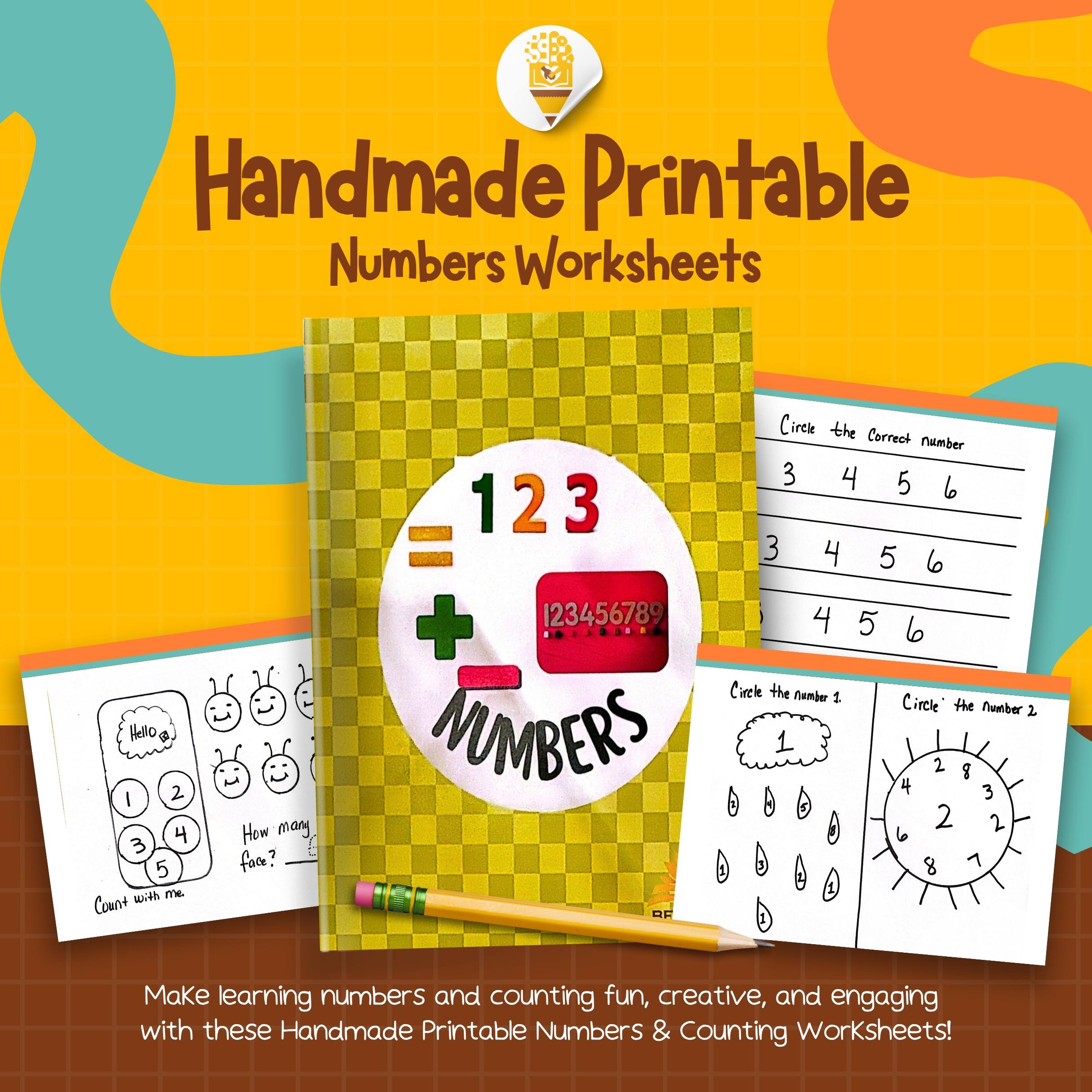 Handmade Printable Numbers Worksheets