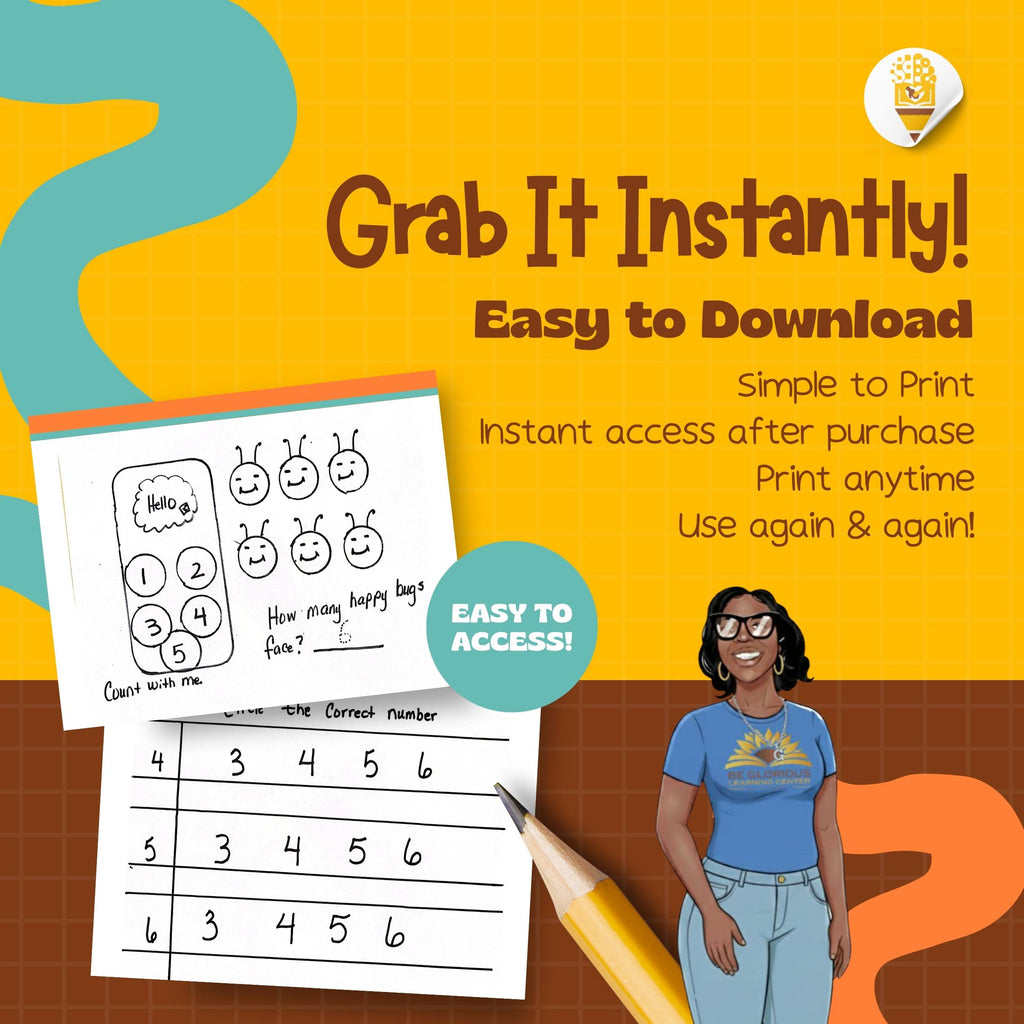 Handmade Printable Numbers Worksheets