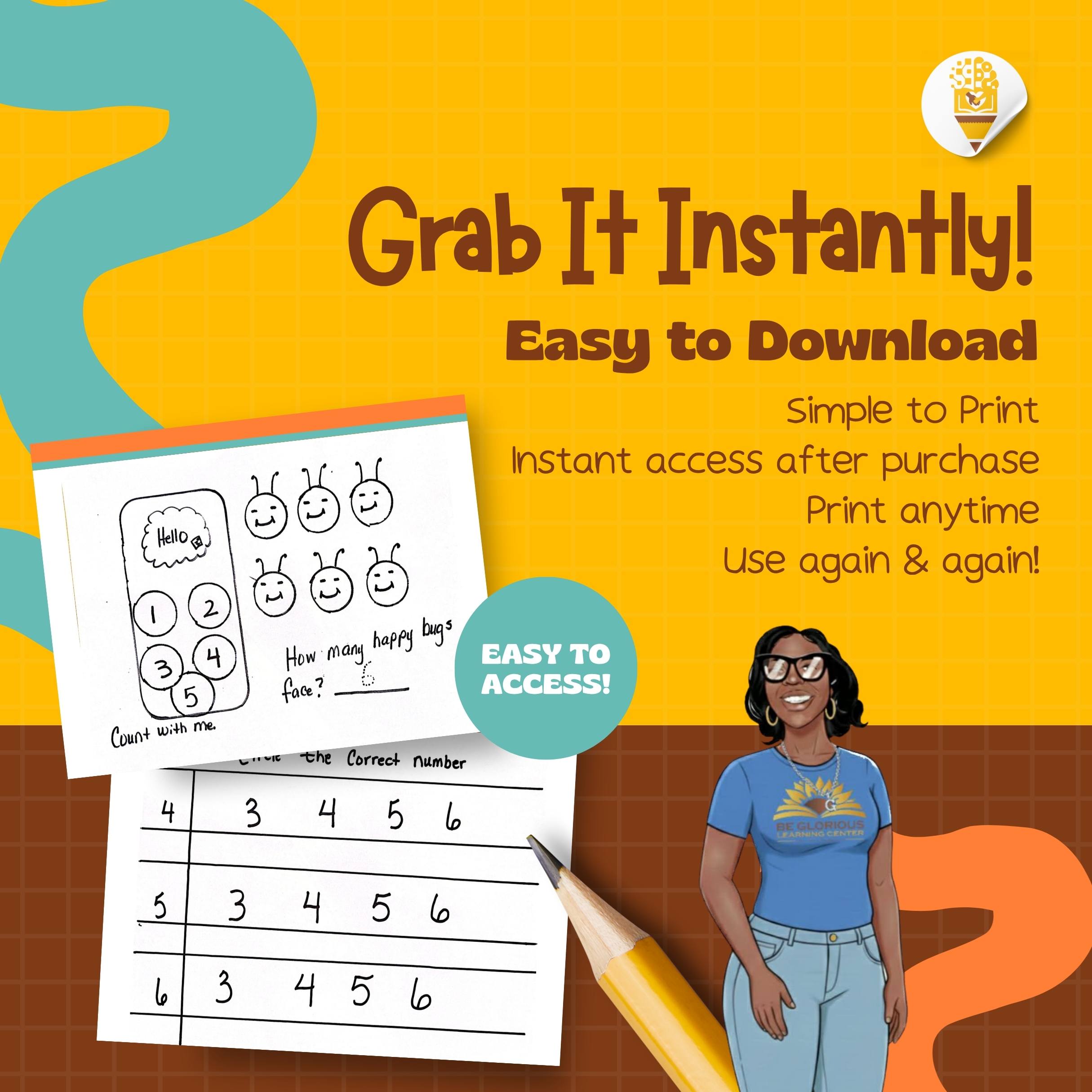 Handmade Printable Numbers Worksheets